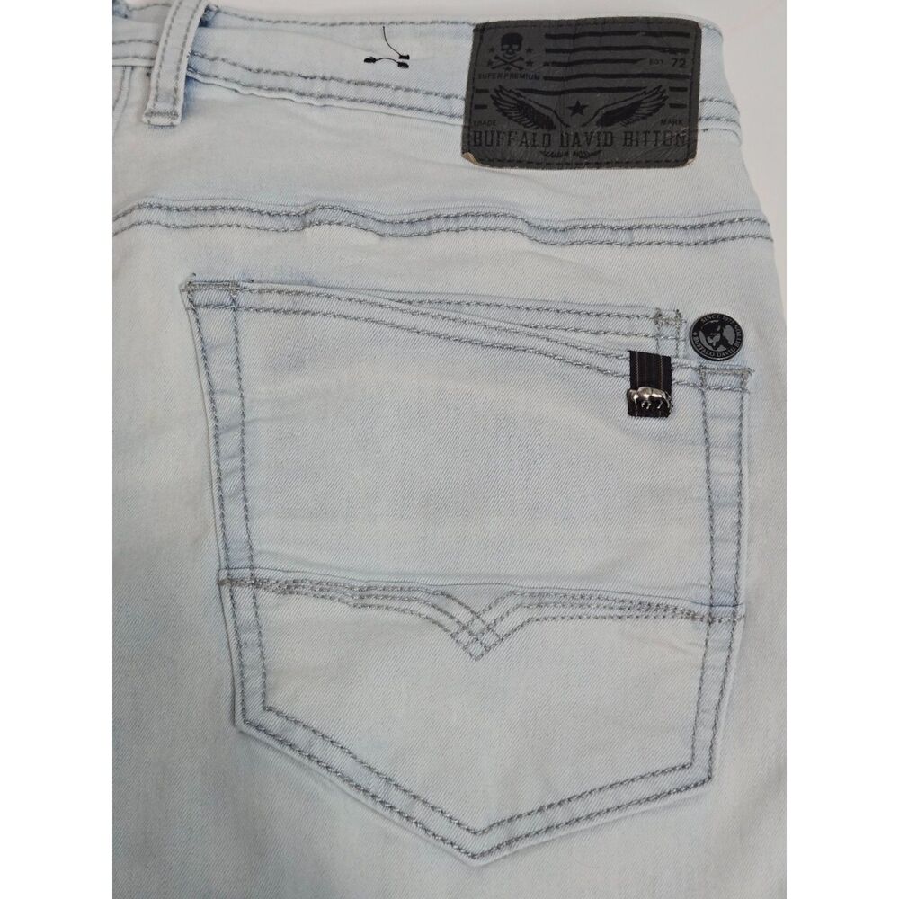 Buffalo David Bitton Ash-X Slim Stretch Jeans | Men's Size 33x32 | Light Gray - Picture 4 of 14